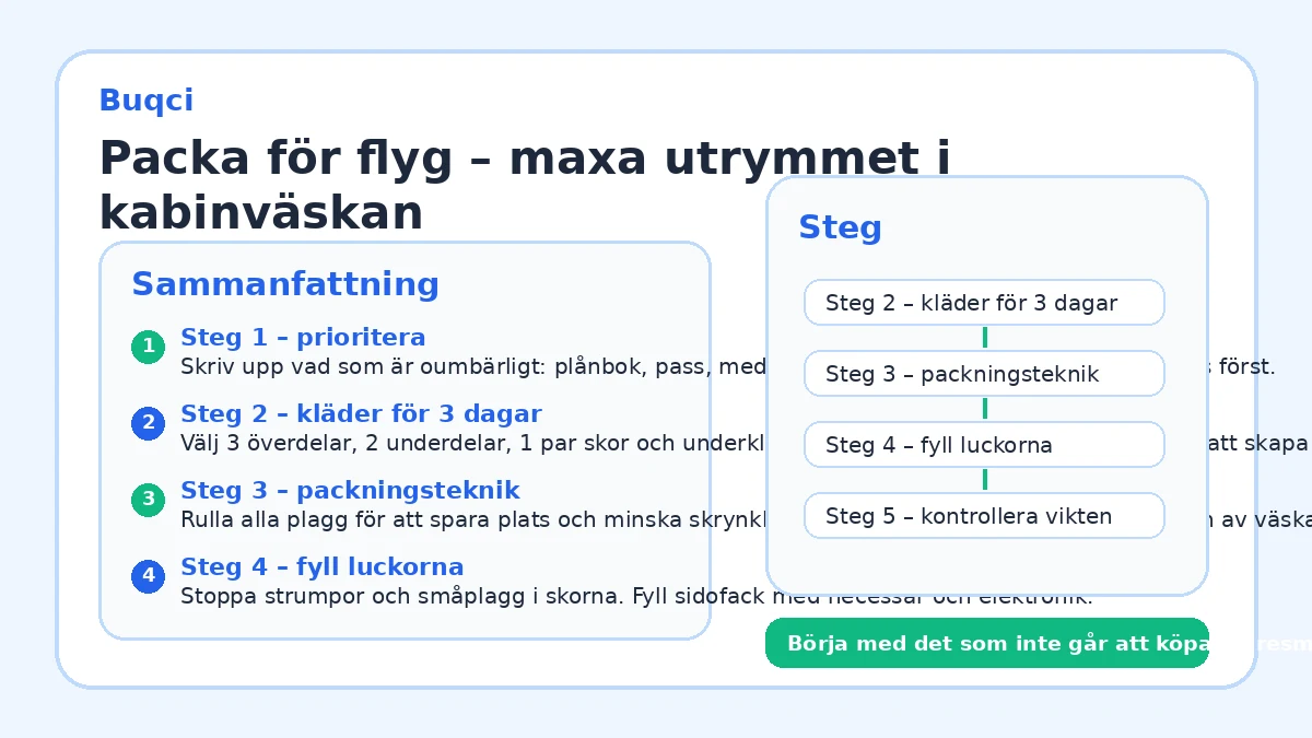 Packa för flyg – maxa utrymmet i kabinväskan