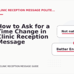 How to Ask for a Time Change in Clinic Reception Message English