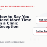 How to Say You Need More Time in a Clinic Reception Message