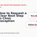 How to Request a Clear Next Step in Clinic Reception Message English