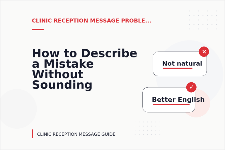 How to Describe a Mistake Without Sounding Rude in Clinic Reception Message English How to Describe a Mistake Without Sounding Rude in Clinic Reception Message English
