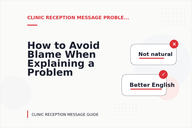 How to Avoid Blame When Explaining a Problem in Clinic Reception Message English How to Avoid Blame When Explaining a Problem in Clinic Reception Message English