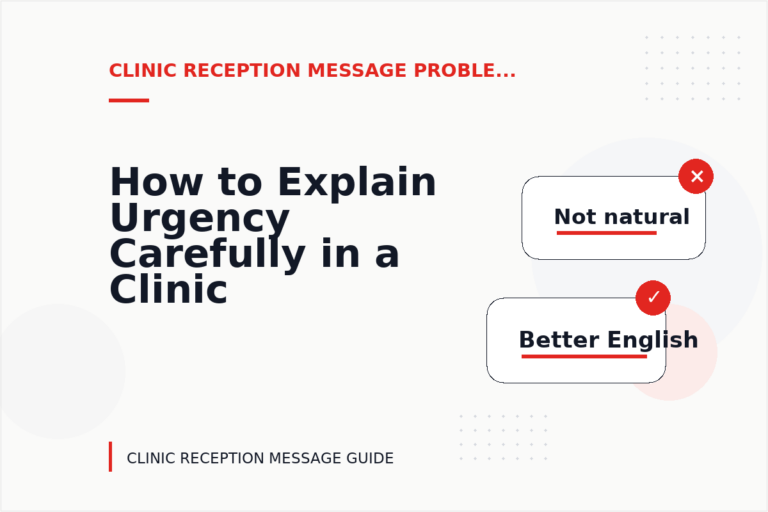 How to Explain Urgency Carefully in a Clinic Reception Message How to Explain Urgency Carefully in a Clinic Reception Message