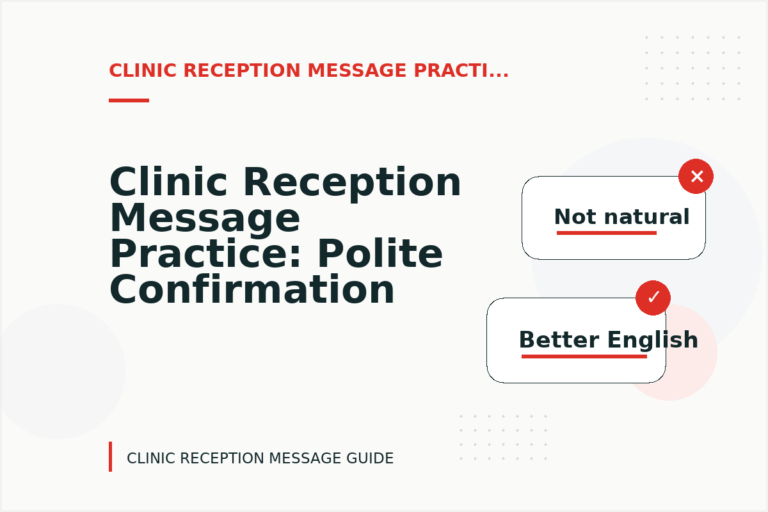 Clinic Reception Message Practice: Polite Confirmation Examples