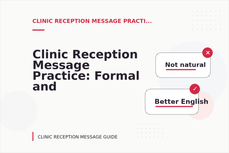 Clinic Reception Message Practice: Formal and Friendly Versions
