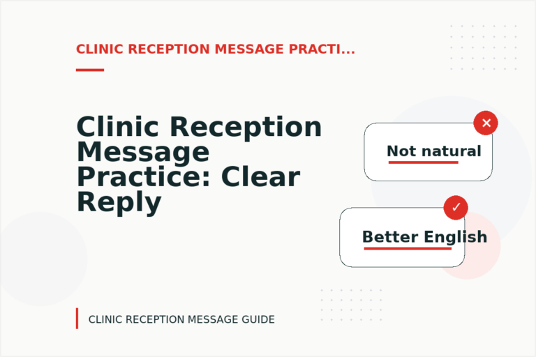 Clinic Reception Message Practice: Clear Reply Patterns