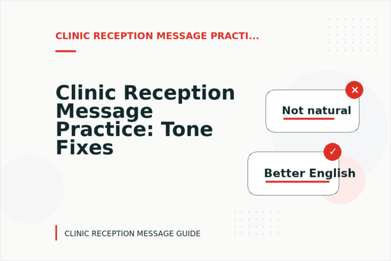 Clinic Reception Message Practice: Tone Fixes for Real Situations Clinic Reception Message Practice: Tone Fixes for Real Situations